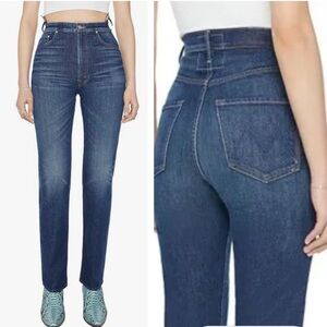 MOTHER High Waist-ed Rider Shift Sneak Jeans Digital Underground Sz 28 NWOT $238